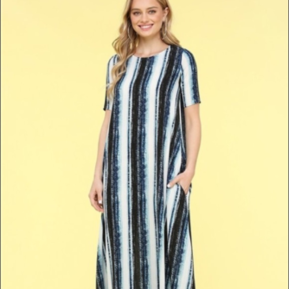 Long pinstripe Maxie dress. New